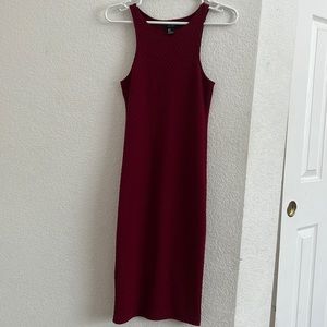 Women’s Forever 21 size S textured red bodycon midi dress